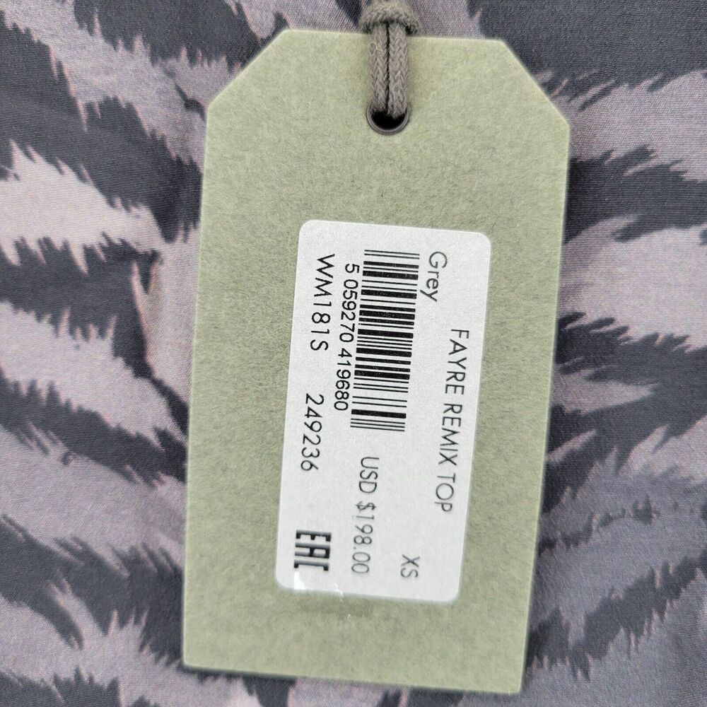 Allsaints Womens Blouse‎ Size XS Fayre Remix Top Gray Print Viscose Long Sleeve - Picture 8 of 15